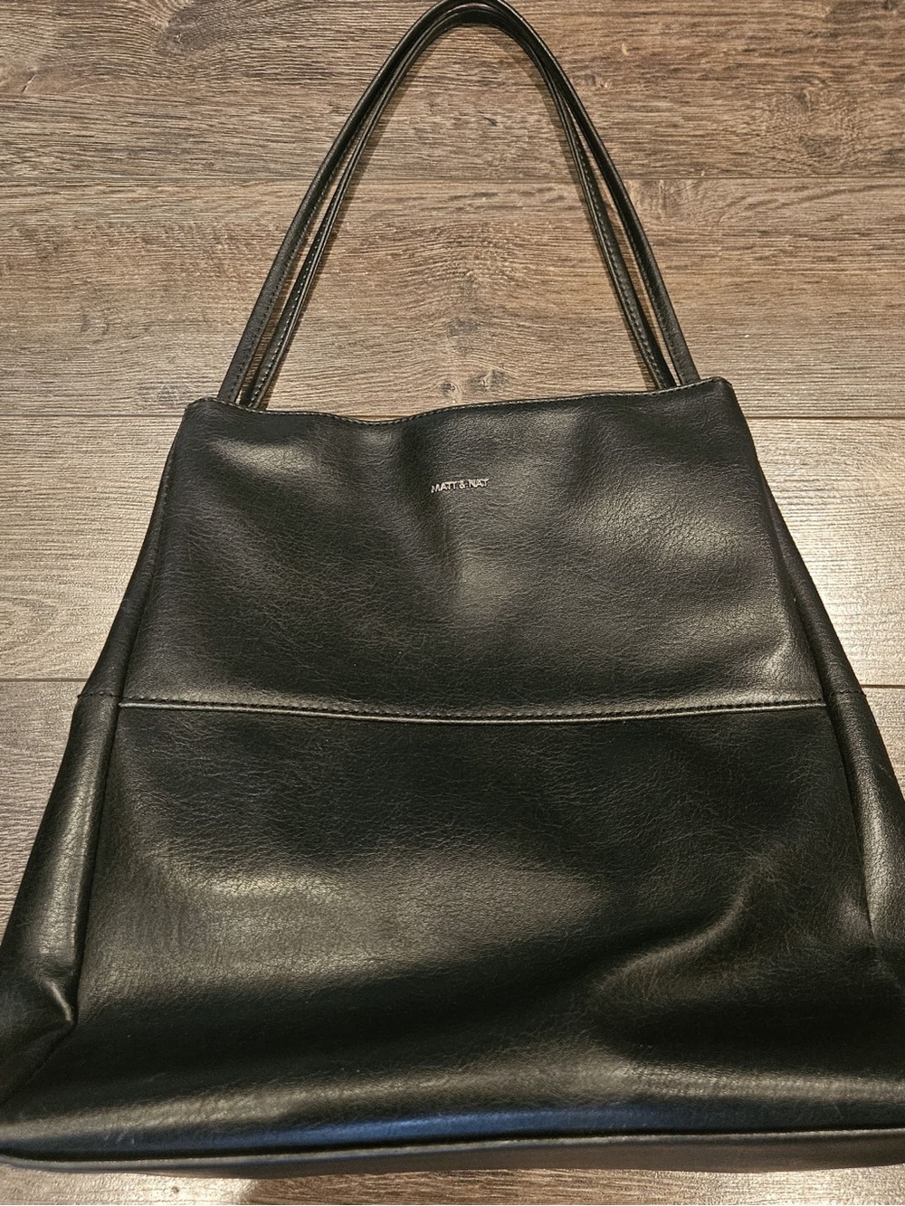 Matt & Nat Black Vegan Leather Tote Bag – Large